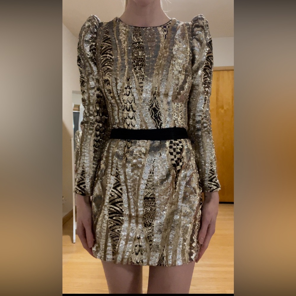Gold Sequin Marciano Dress